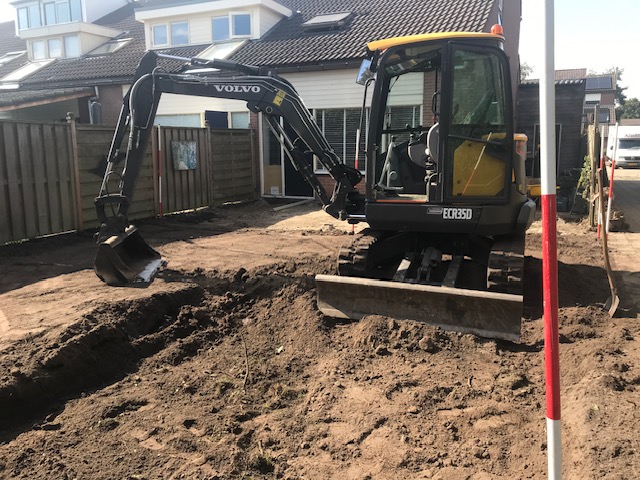 Werkzaamheden met minikraan